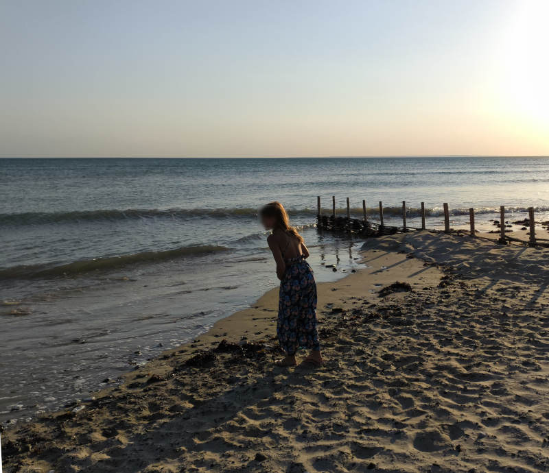 Photo taken with the Murena GS6 Pro 64 MP camera, unedited, beach during sun partial eclipse